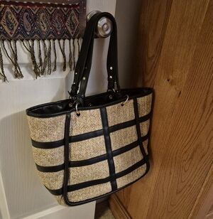 Steve Madden Tan And Black Tote Bag, Coin Purse Accessory